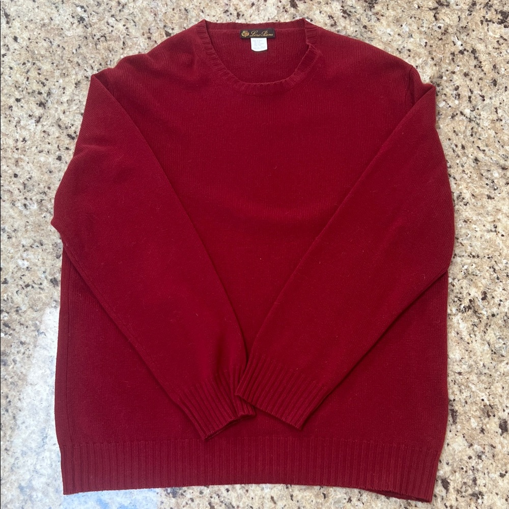 Vintage Loro Piana 100% Cashmere Crewneck Sweater Red Made in Italy 52
